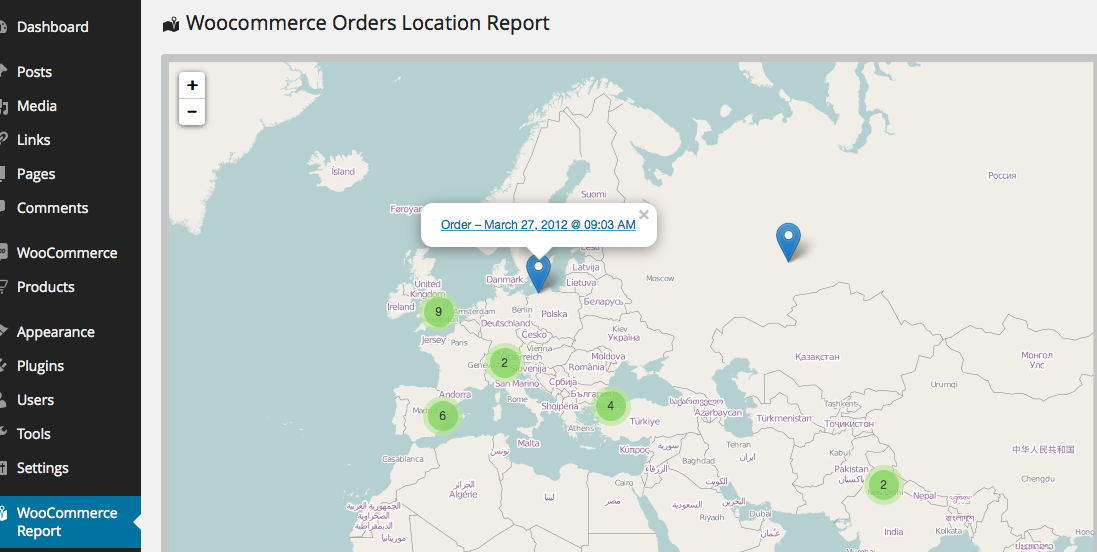 woocommerce map sales