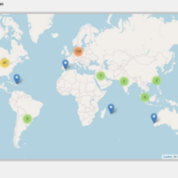 WooCommerce orders location map showing customer locations