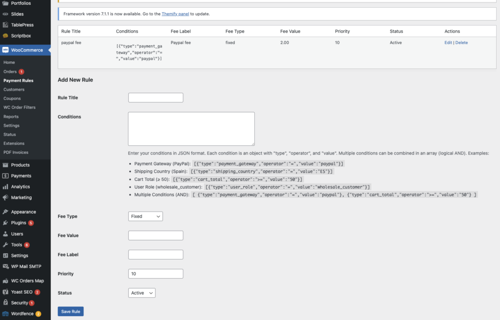 WooCommerce Payment Surcharges Settings